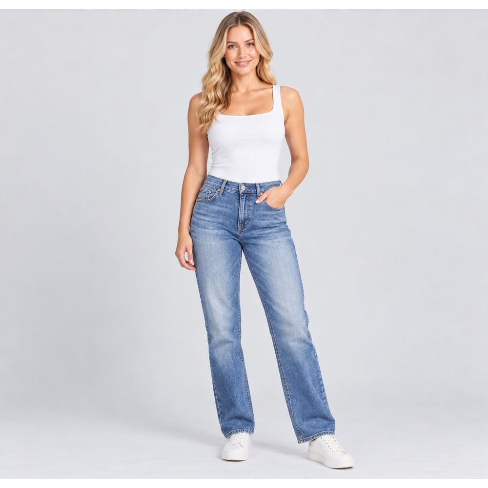 Tu Es Mon Tresor Womens 25 Blue The Rose Quartz Jean Mid Rise Luxury